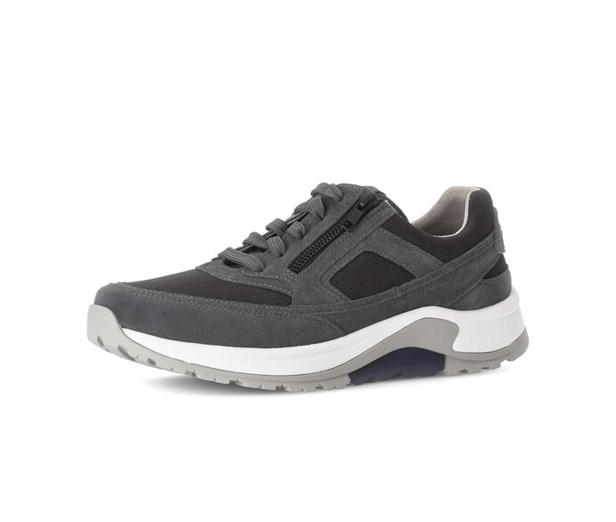 Gabor Rollingsoft Sneaker Low Grau - Materialmix Leder/Textil