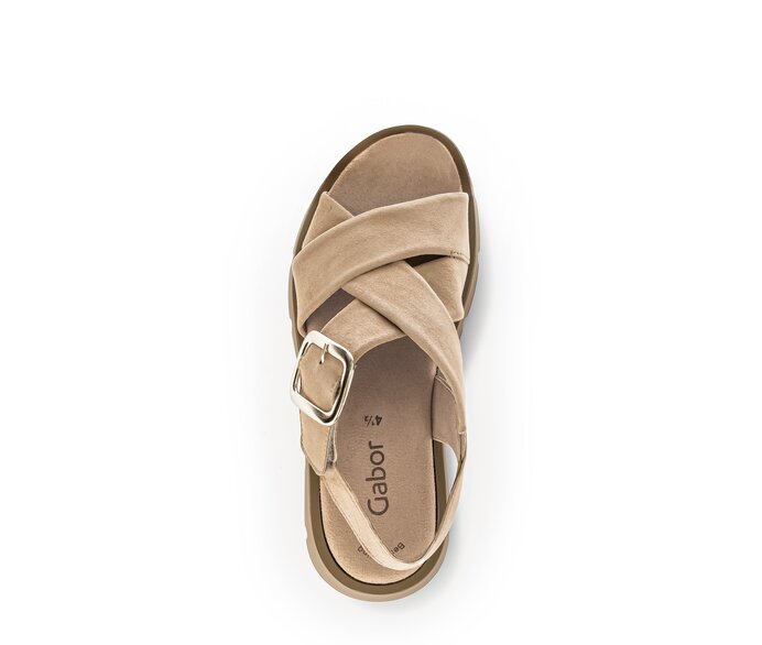 Gabor Plateau Sandale Beige - Rauleder