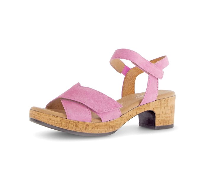 Gabor Riemchensandale Pink - Rauleder