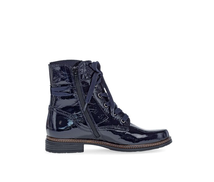 Gabor Schnürstiefelette Blau - Lackleder
