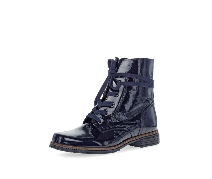 Gabor Schnürstiefelette Blau - Lackleder