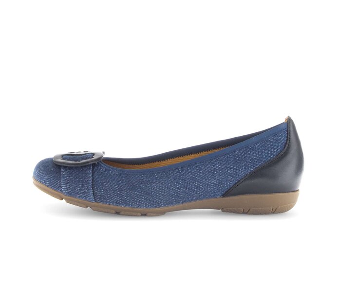 Gabor Sportliche Ballerina Blau - Materialmix Leder/Lederimitat