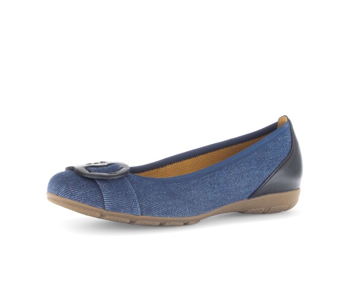 Gabor Sportliche Ballerina Blau - Materialmix Leder/Lederimitat