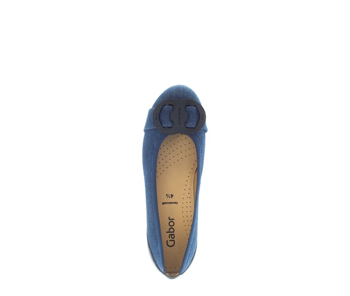 Gabor Sportliche Ballerina Blau - Materialmix Leder/Lederimitat