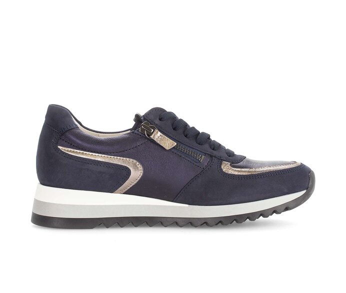 Gabor Sneaker Low Blau - Materialmix Leder