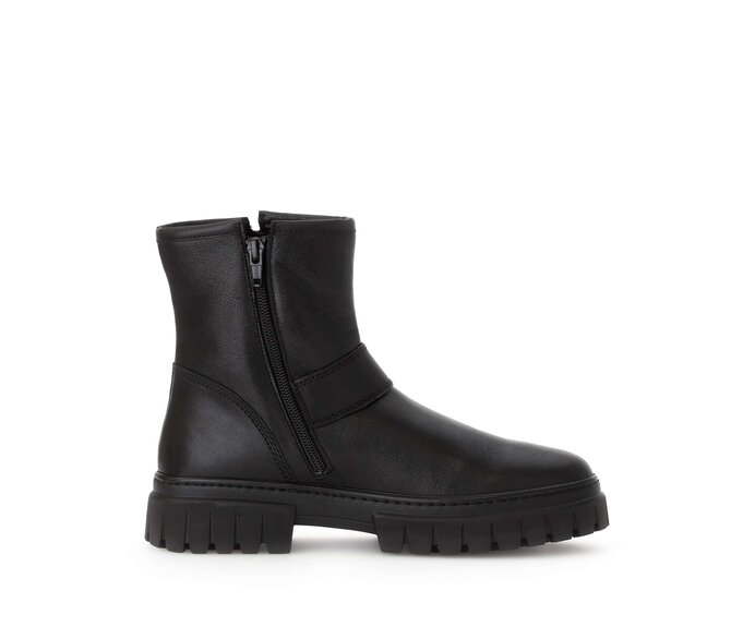 Gabor Biker Boots Schwarz - Glattleder