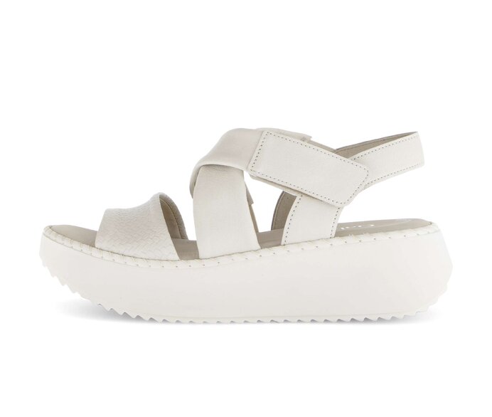 Gabor Plateau Sandale Beige - Glattleder