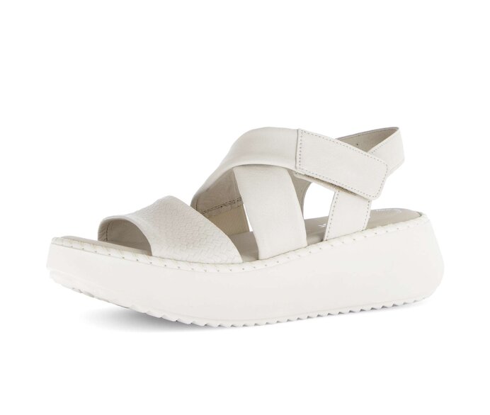 Gabor Plateau Sandale Beige - Glattleder