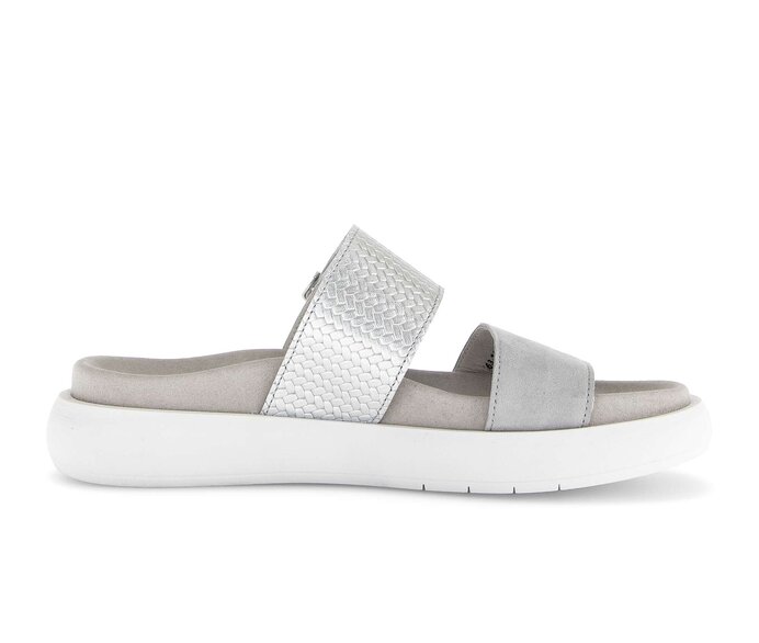 Gabor Pantolette Grau - Materialmix Leder