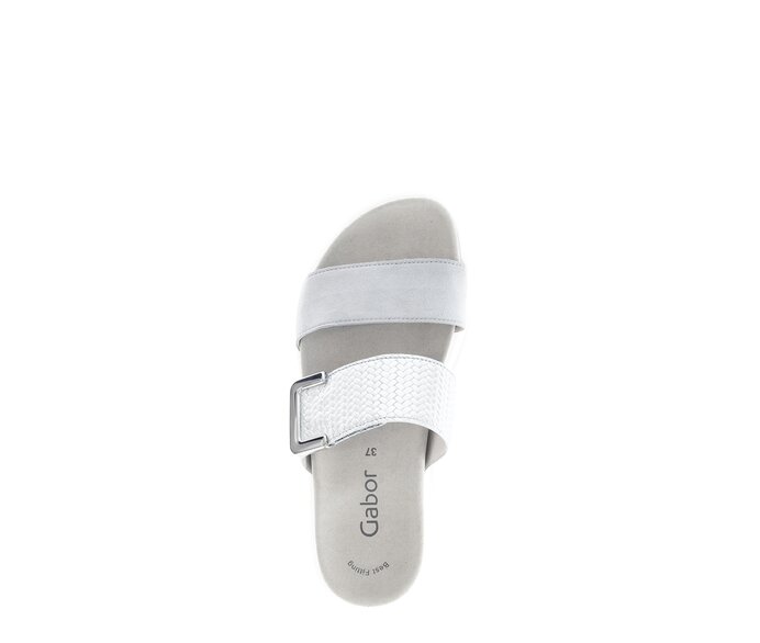 Gabor Pantolette Grau - Materialmix Leder