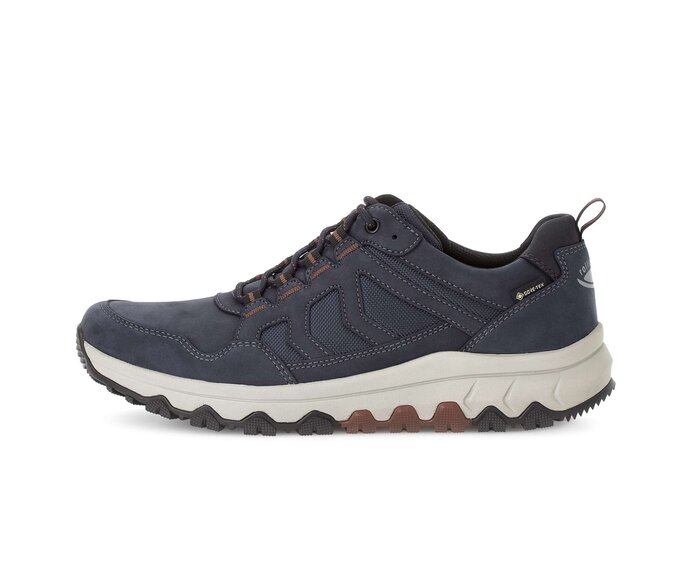 Gabor Rollingsoft Sneaker Low Blau - Materialmix Leder/Textil