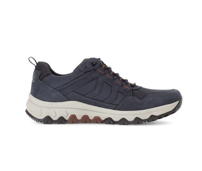 Gabor Rollingsoft Sneaker Low Blau - Materialmix Leder/Textil