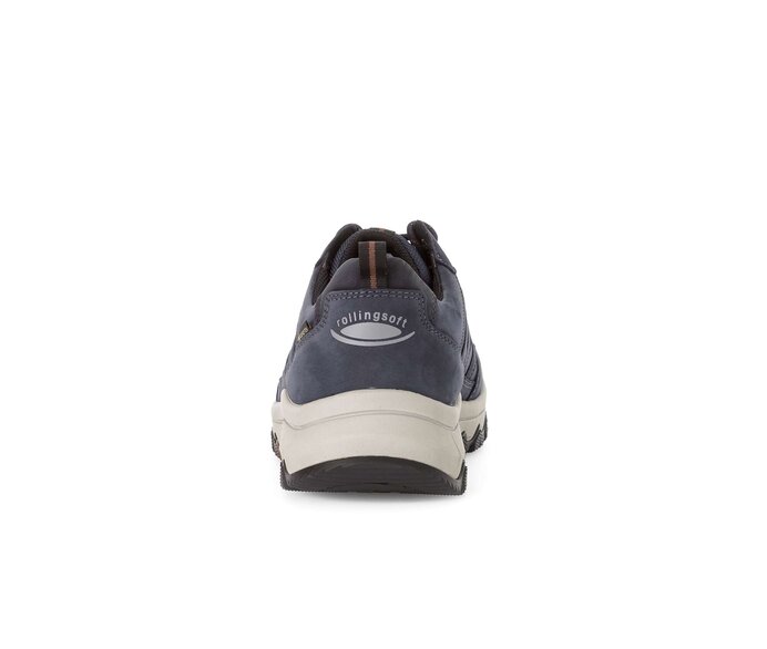 Gabor Rollingsoft Sneaker Low Blau - Materialmix Leder/Textil