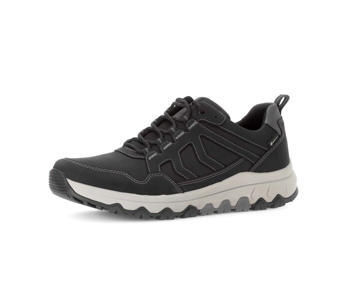 Gabor Rollingsoft Sneaker Low Schwarz - Materialmix Leder/Textil