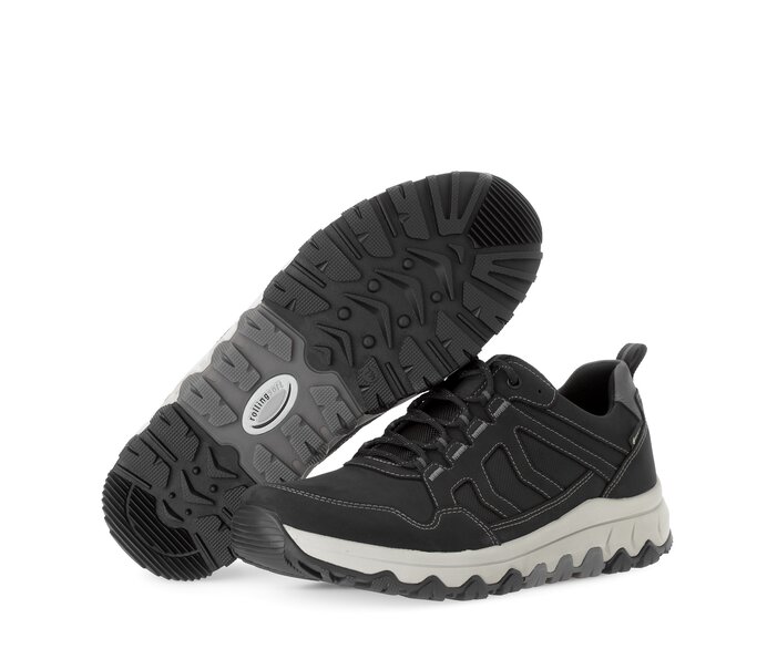 Gabor Rollingsoft Sneaker Low Schwarz - Materialmix Leder/Textil