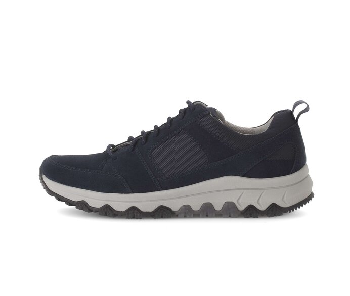 Gabor Rollingsoft Sneaker Low Blau - Materialmix Leder/Textil