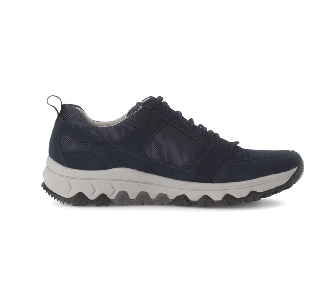Gabor Rollingsoft Sneaker Low Blau - Materialmix Leder/Textil