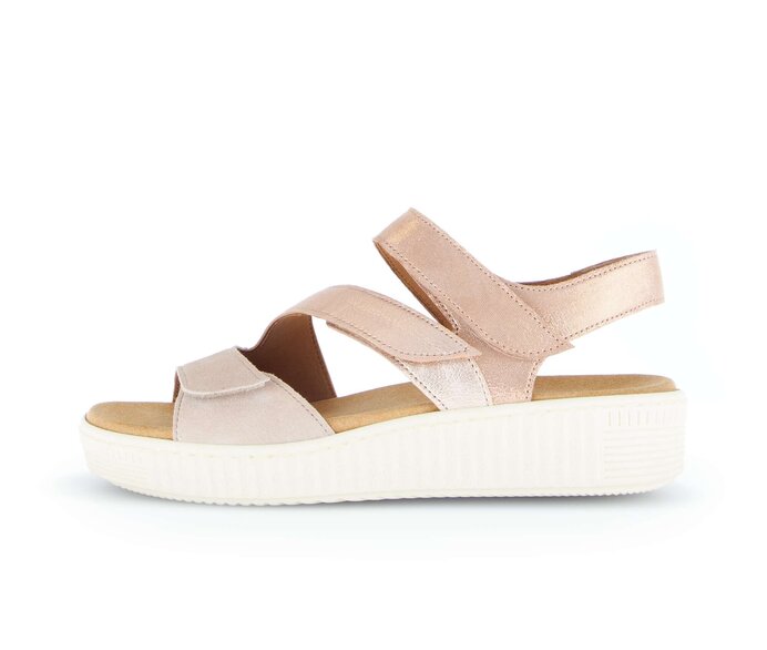 Gabor Plateau Sandale Rosa - Materialmix Leder