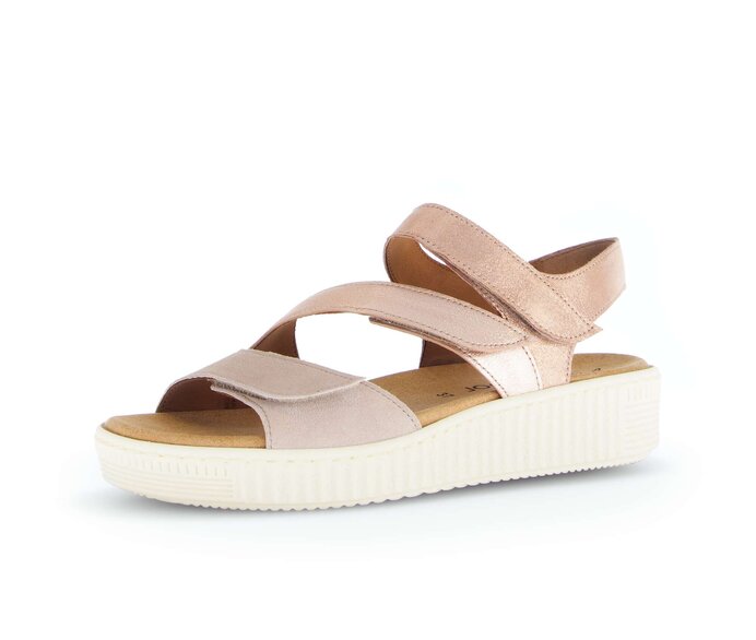 Gabor Plateau Sandale Rosa - Materialmix Leder