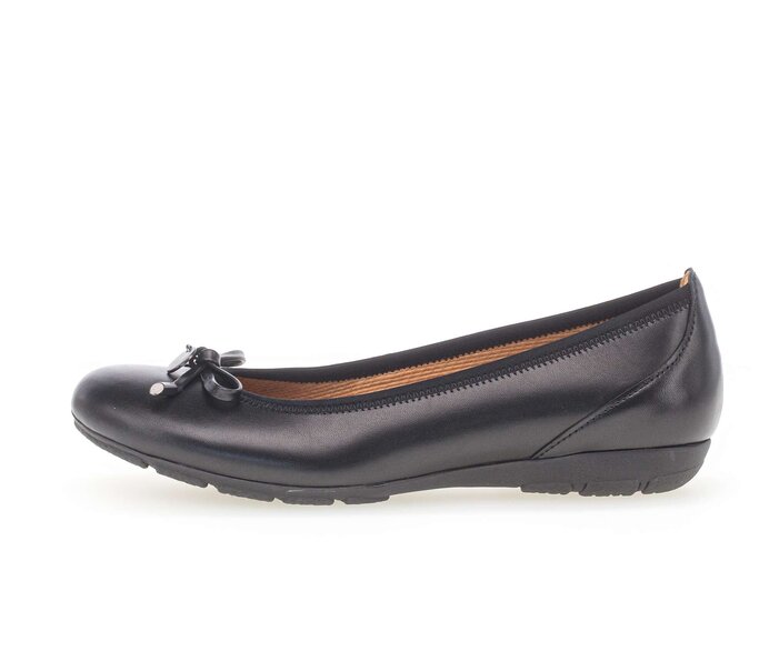 Gabor Sportliche Ballerina Schwarz - Glattleder
