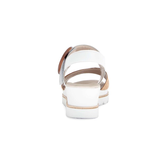 Gabor Plateau Sandale Beige - Materialmix Leder