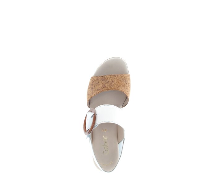 Gabor Plateau Sandale Beige - Materialmix Leder