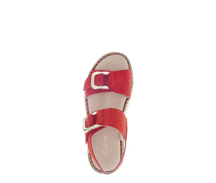 Gabor Plateau Sandale Rot - Rauleder