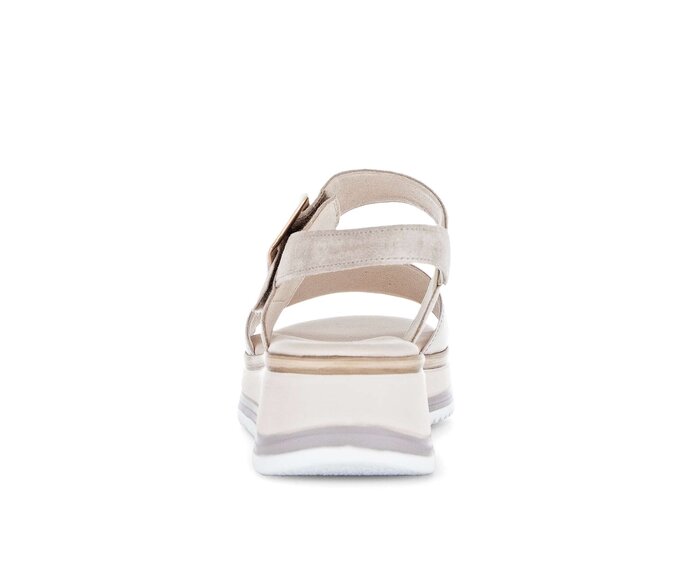 Gabor Plateau Sandale Beige - Materialmix Leder