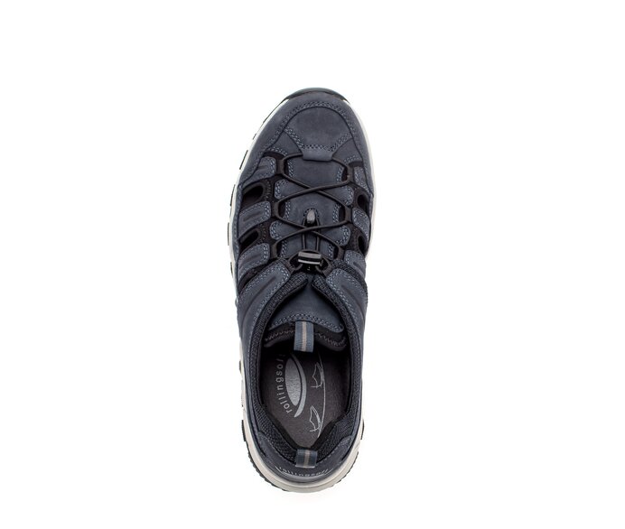 Gabor Rollingsoft Sneaker Low Blau - Materialmix Leder/Textil