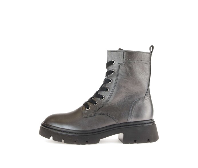 Gabor Schnürstiefelette Silber - Glattleder