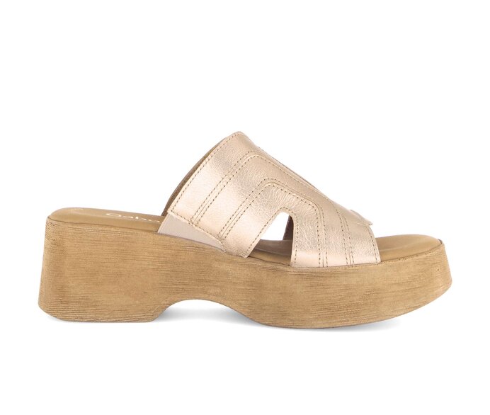 Gabor Plateau Sandale Gold - Effektleder