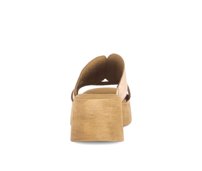 Gabor Plateau Sandale Gold - Effektleder