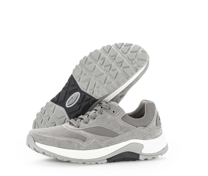 Gabor Rollingsoft Sneaker Low Grau - Materialmix Leder/Textil
