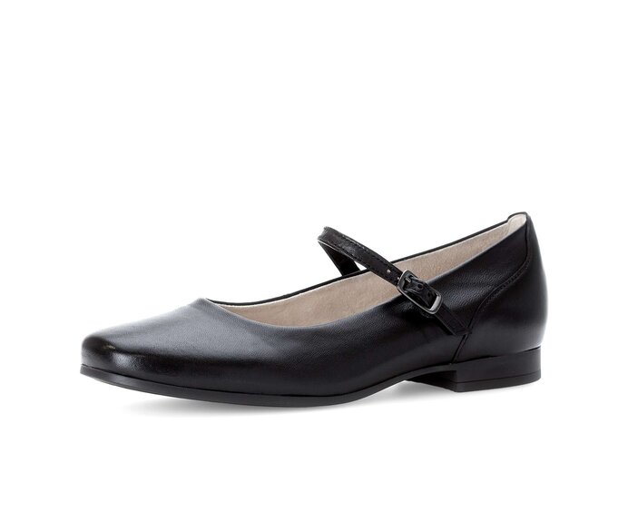 Gabor Eleganter Ballerina Schwarz - Glattleder