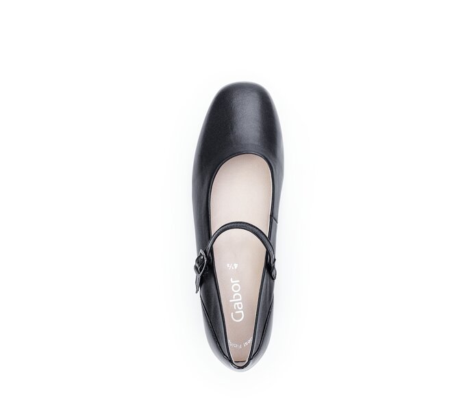 Gabor Eleganter Ballerina Schwarz - Glattleder