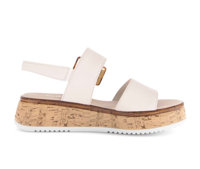 Gabor Plateau Sandale Creme - Glattleder