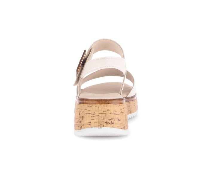 Gabor Plateau Sandale Creme - Glattleder