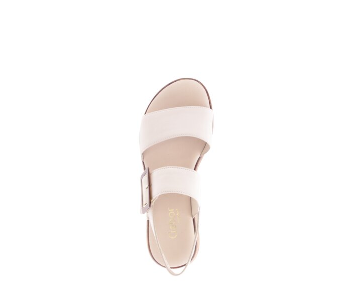 Gabor Plateau Sandale Creme - Glattleder