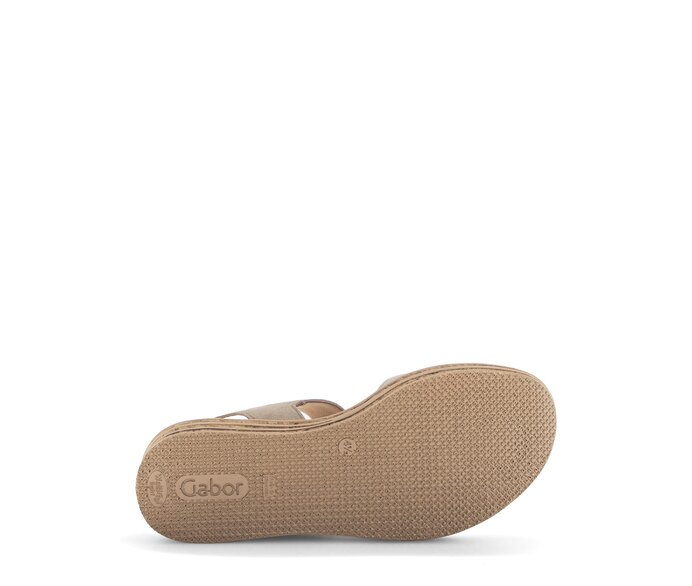 Gabor Plateau Sandale Beige - Materialmix Leder