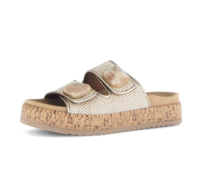 Gabor Pantolette Beige - Materialmix Leder/Lederimitat