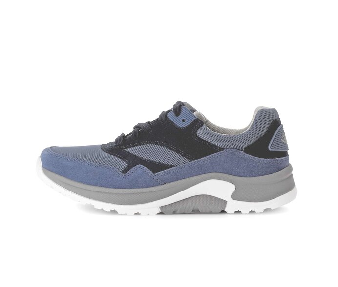 Gabor Rollingsoft Sneaker Low Blau - Materialmix Leder/Textil