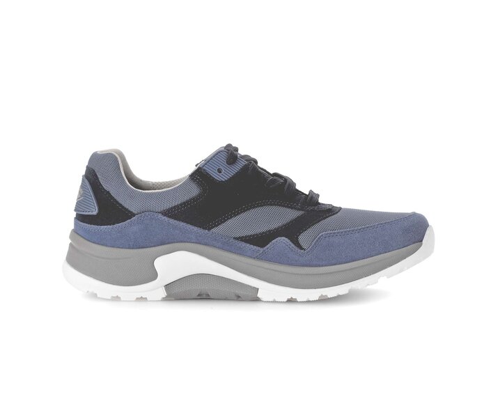 Gabor Rollingsoft Sneaker Low Blau - Materialmix Leder/Textil