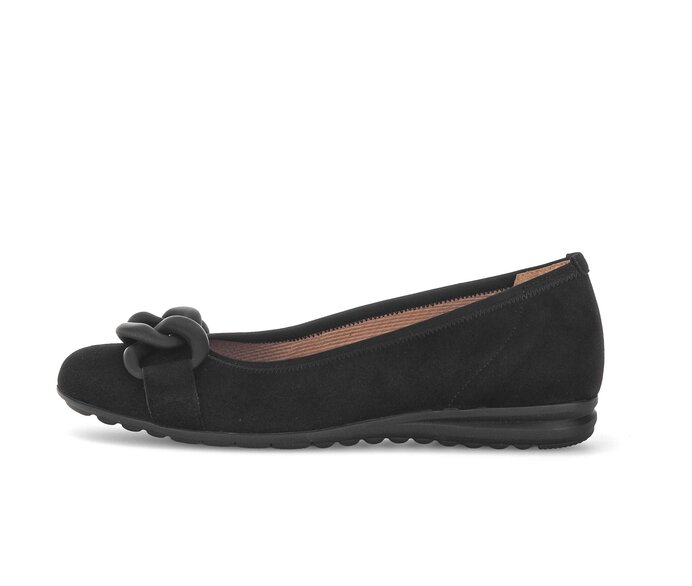 Gabor Sportliche Ballerina Schwarz - Rauleder