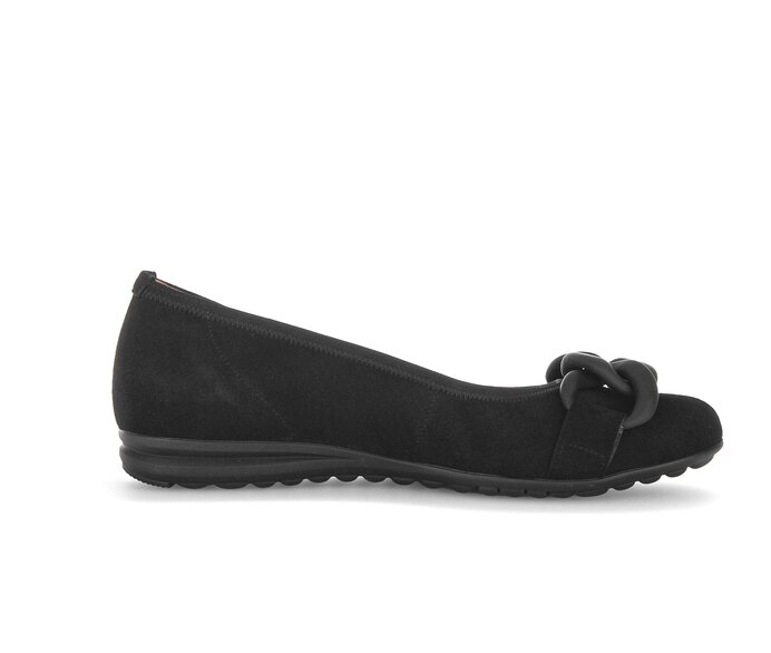 Gabor Sportliche Ballerina Schwarz - Rauleder