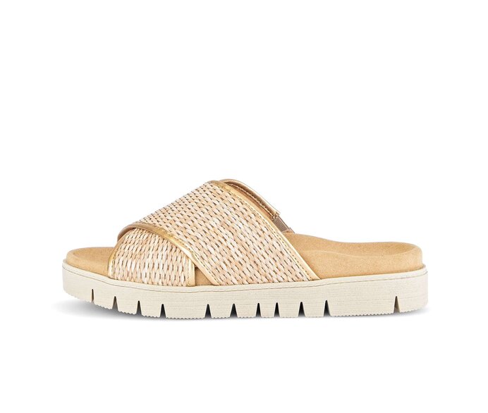 Gabor Pantolette Beige - Materialmix Leder/Lederimitat