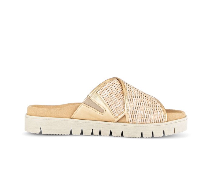 Gabor Pantolette Beige - Materialmix Leder/Lederimitat