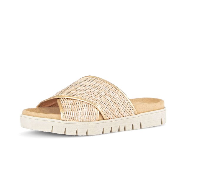 Gabor Pantolette Beige - Materialmix Leder/Lederimitat