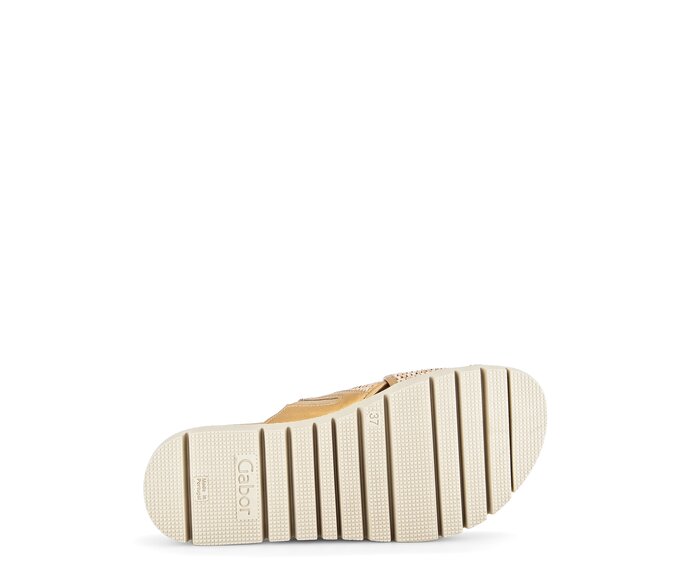 Gabor Pantolette Beige - Materialmix Leder/Lederimitat
