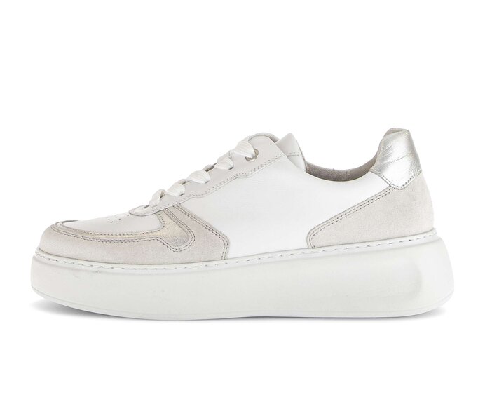 Gabor Sneaker Low Silber - Materialmix Leder