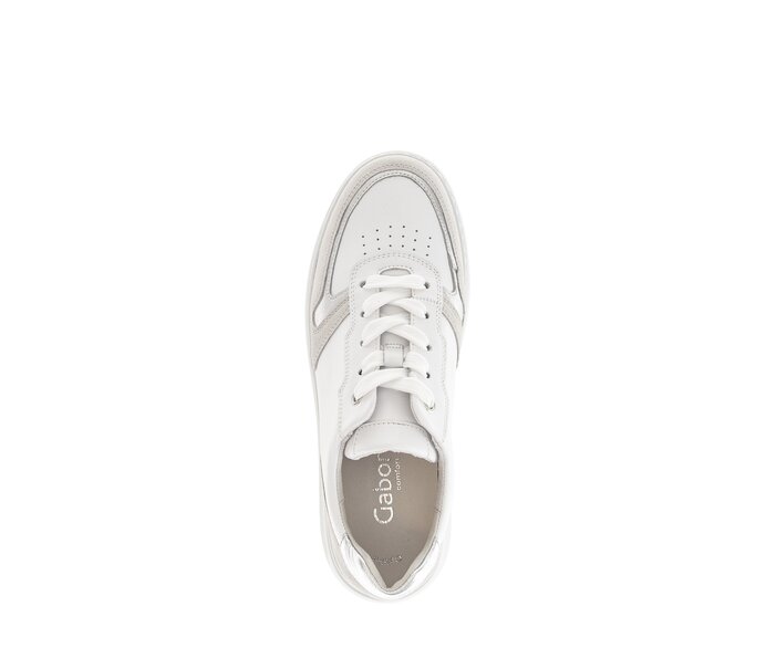 Gabor Sneaker Low Silber - Materialmix Leder
